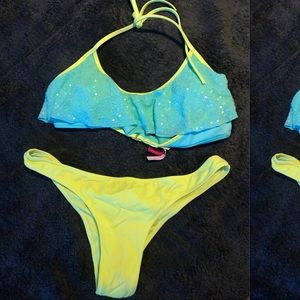 Victoria’s Secret Flouncy Sequin-Top Bikini